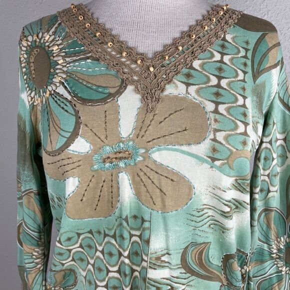 NWT Multiples 3/4 Sleeve Top Size M - Picture 2 of 10